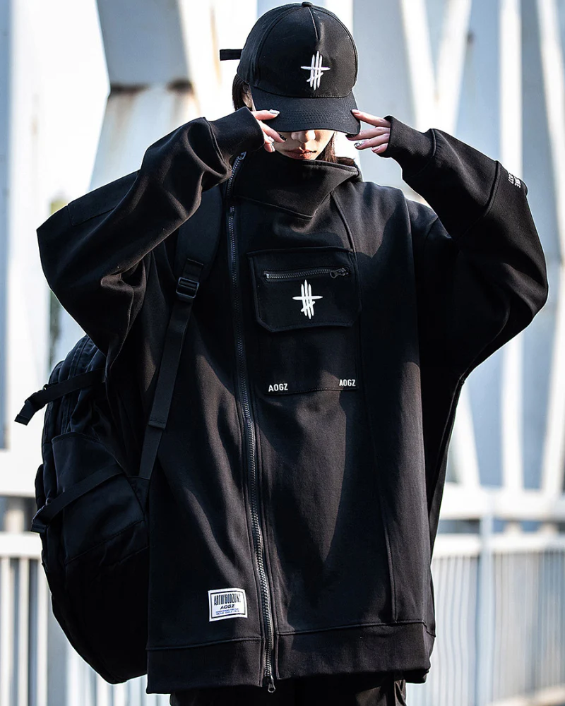 Techwear Cardigan Unisex Zip Up Hoodie - Image 5