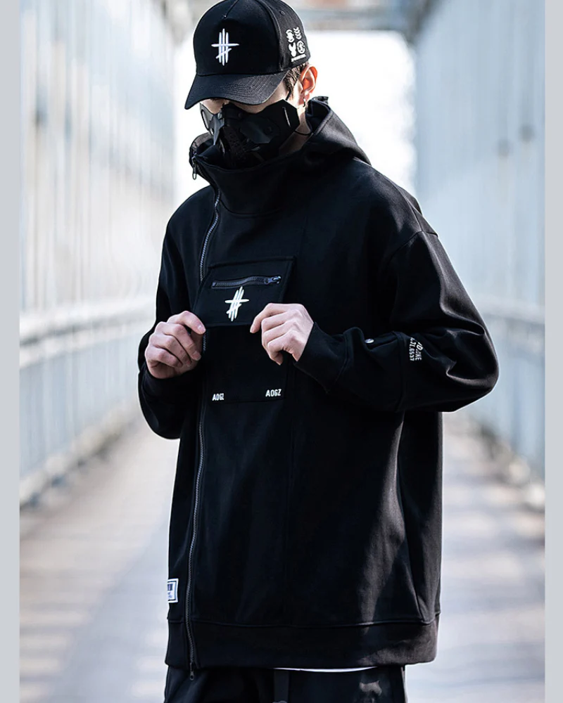 Techwear Cardigan Unisex Zip Up Hoodie - Image 7