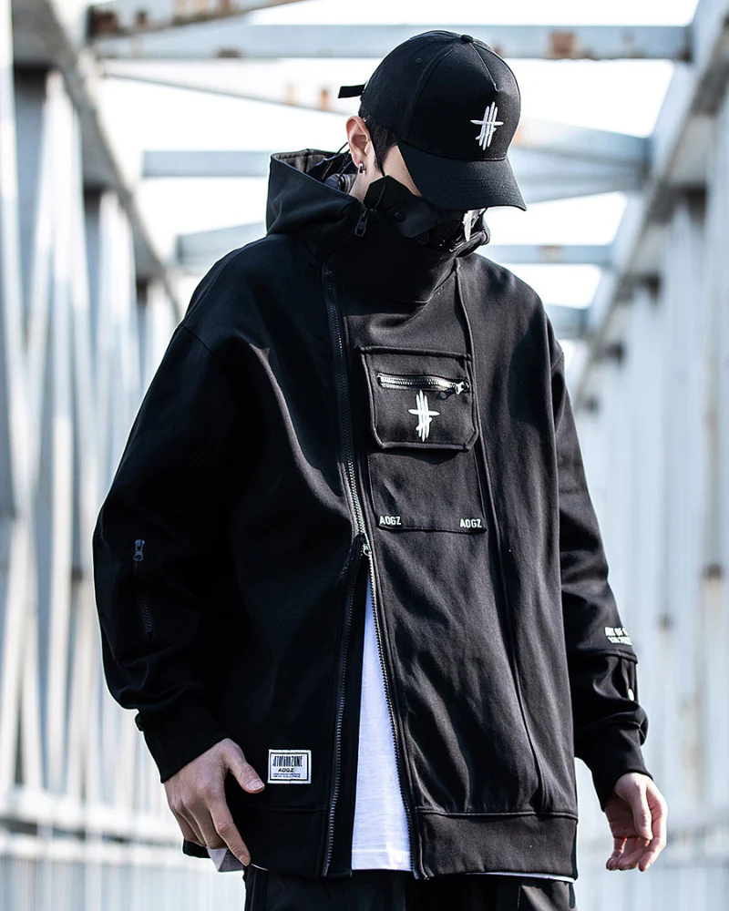 Techwear Cardigan Unisex Zip Up Hoodie - Image 8