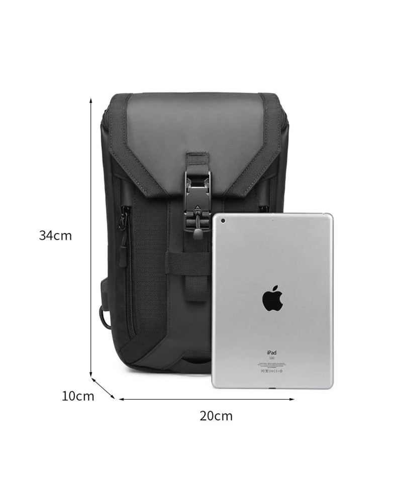 Techwear Casual Travel Waterproof Sling Backpack - Image 4