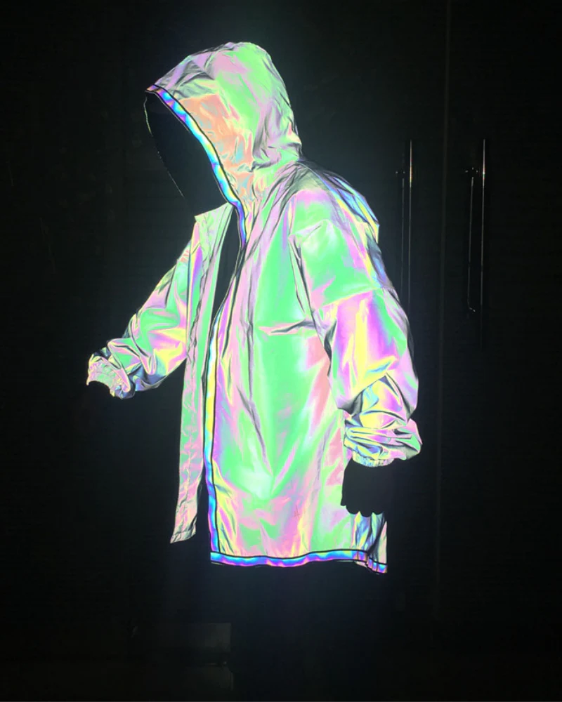 Techwear Colorful Reflective Hooded Jacket - Image 14