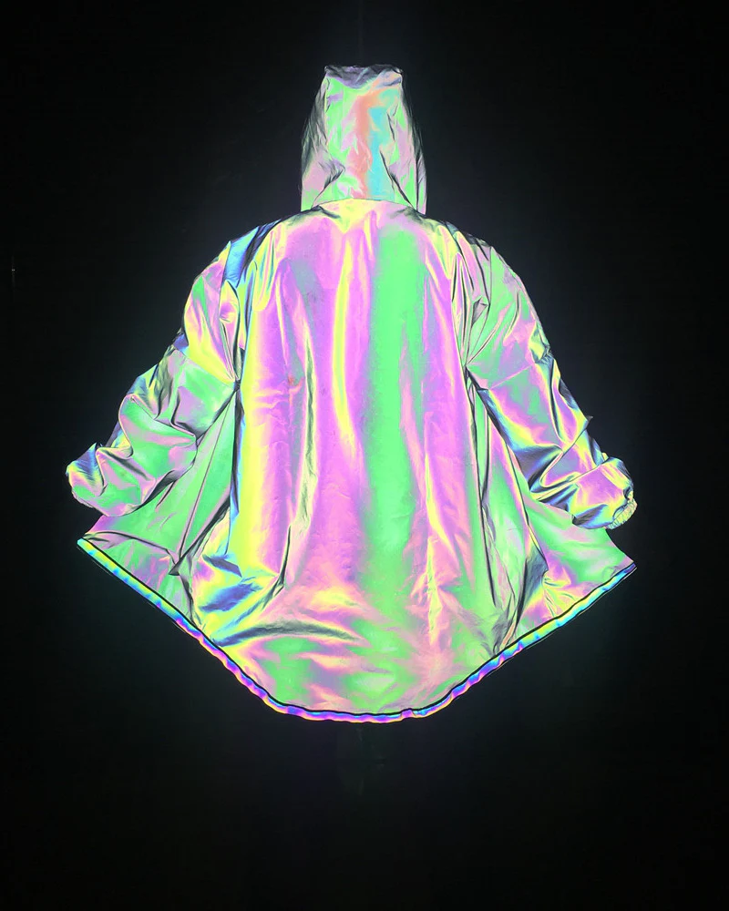 Techwear Colorful Reflective Hooded Jacket - Image 16