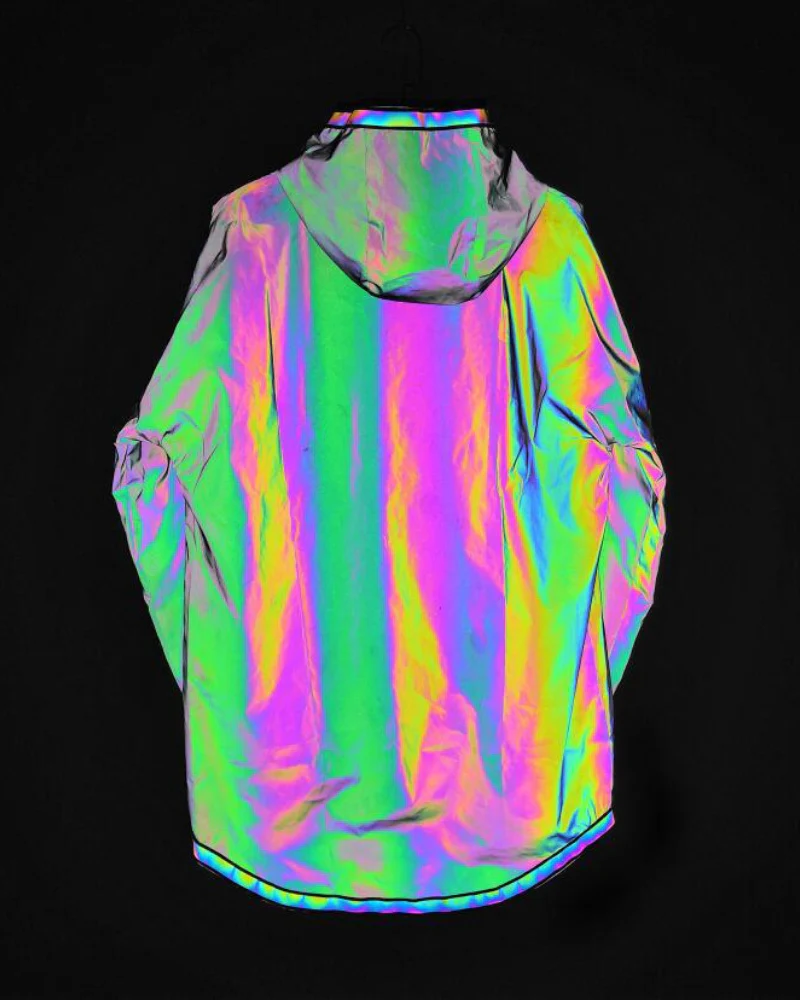 Techwear Colorful Reflective Hooded Jacket - Image 8