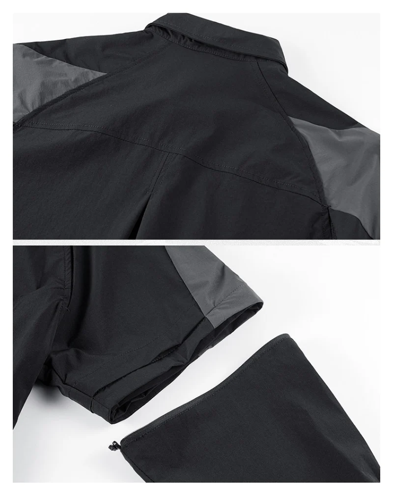 Techwear Contrast-Paneled Detachable Long-Sleeve Shirt - Image 7
