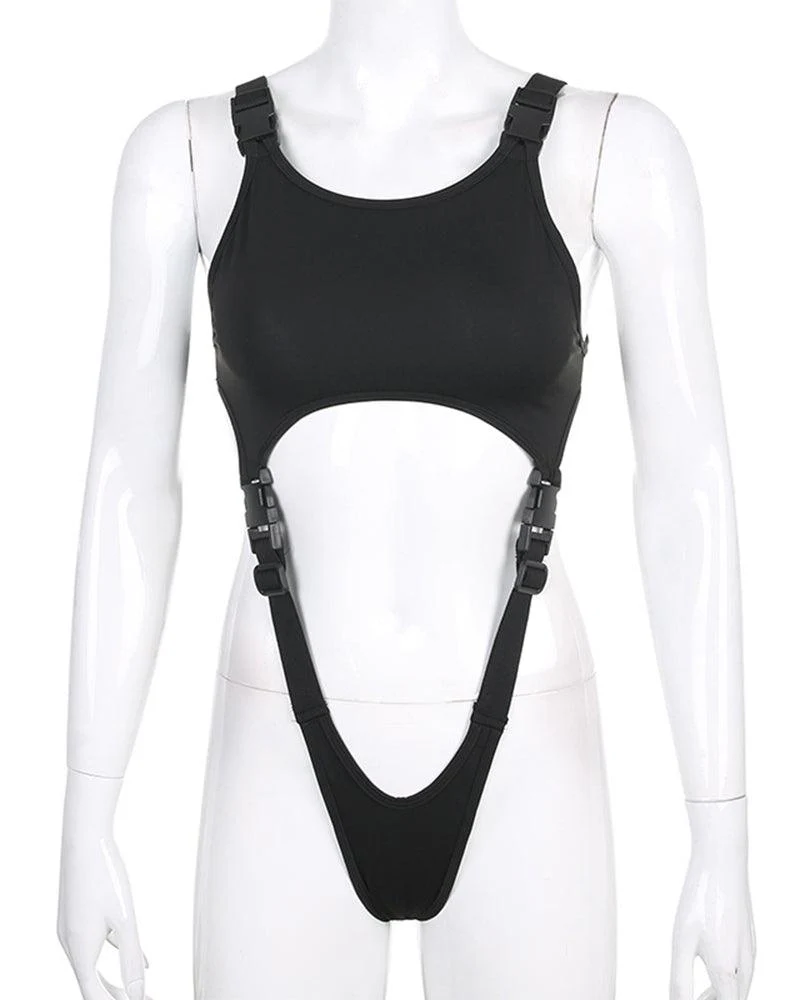 Techwear Cut Out Bodysuit - Image 8