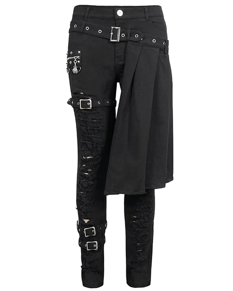 Techwear Detachable Skirt Panels Punk Pants - Image 2