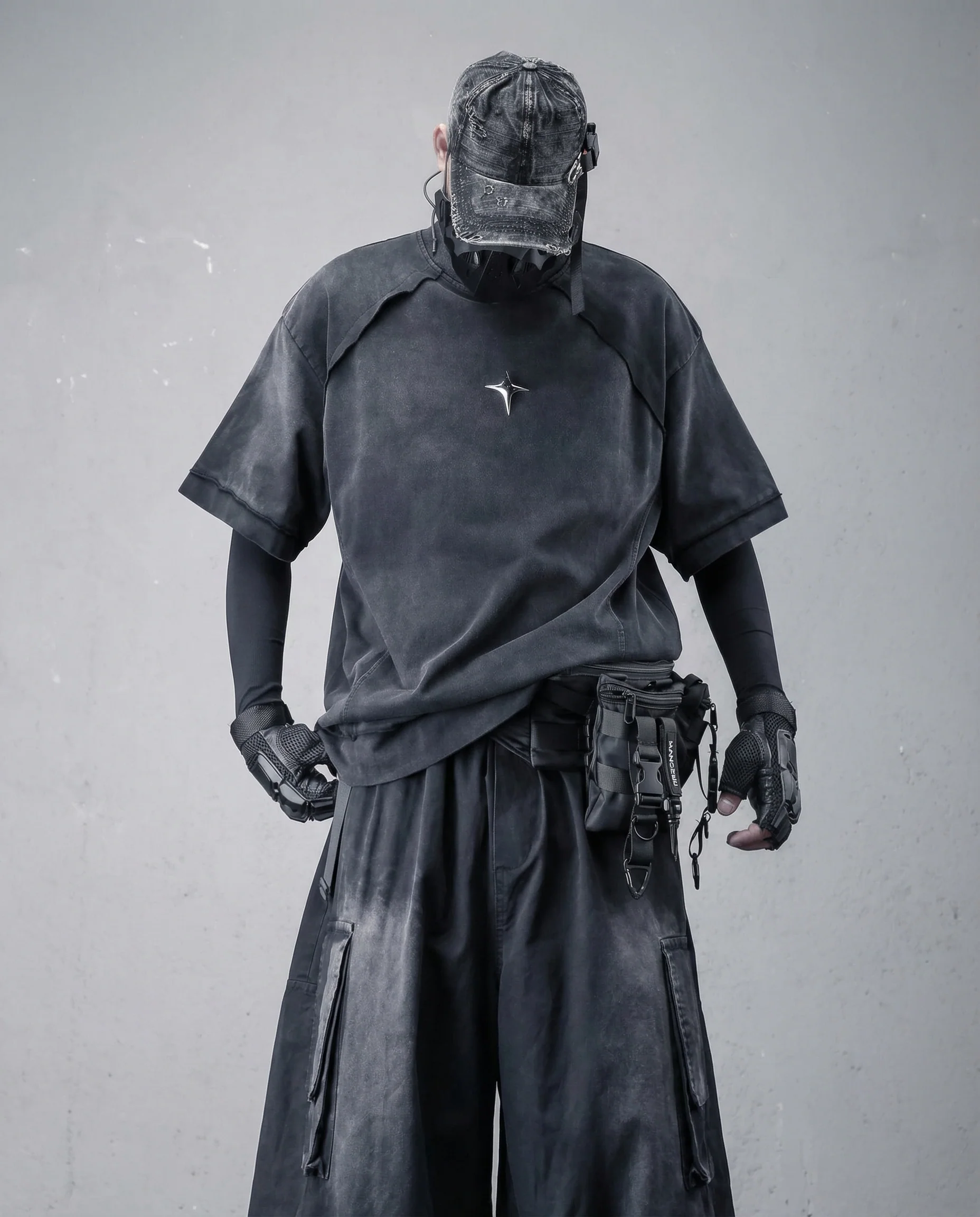 Techwear Distressed Urban Cotton T-Shirt - Image 5