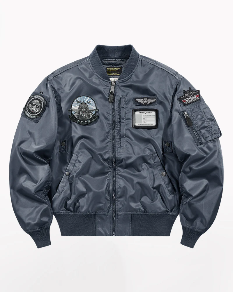 Techwear Embroidered Badge Baseball Jacket - Image 5