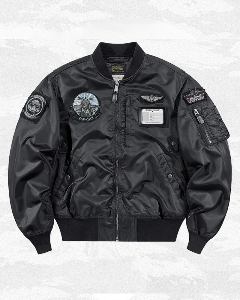 Techwear Embroidered Badge Baseball Jacket - Image 6