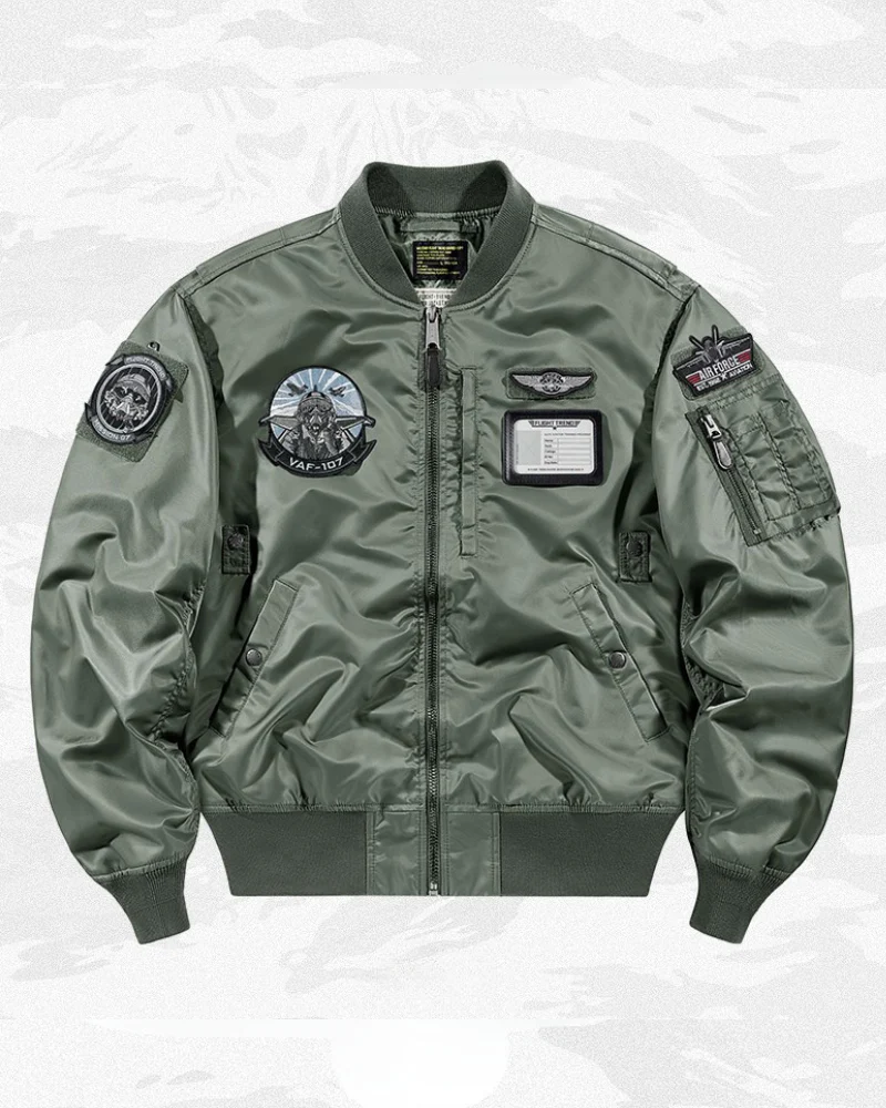 Techwear Embroidered Badge Baseball Jacket - Image 8