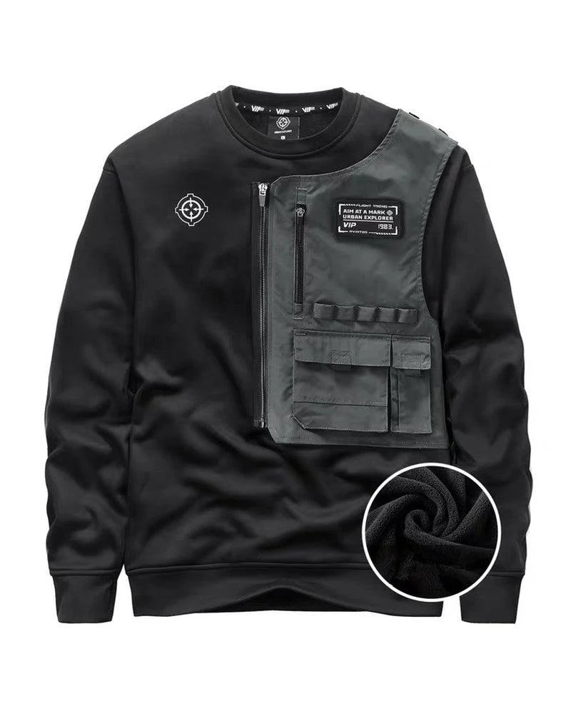 Techwear Fake Two-piece Tactical Sweatshirt - Image 5