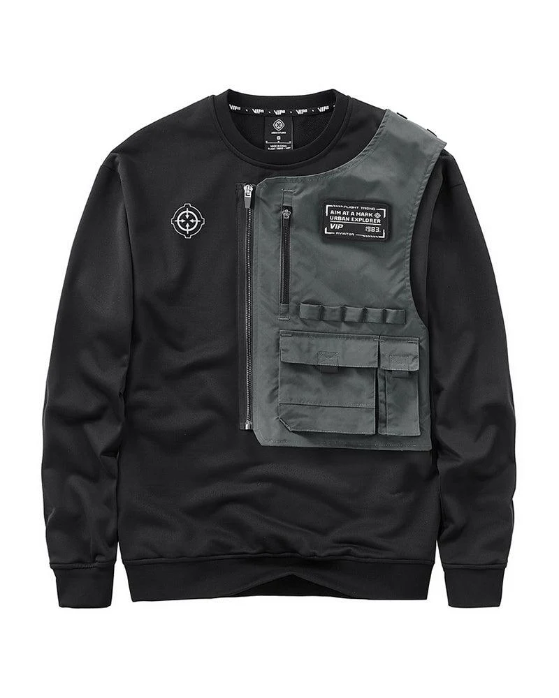 Techwear Fake Two-piece Tactical Sweatshirt - Image 6