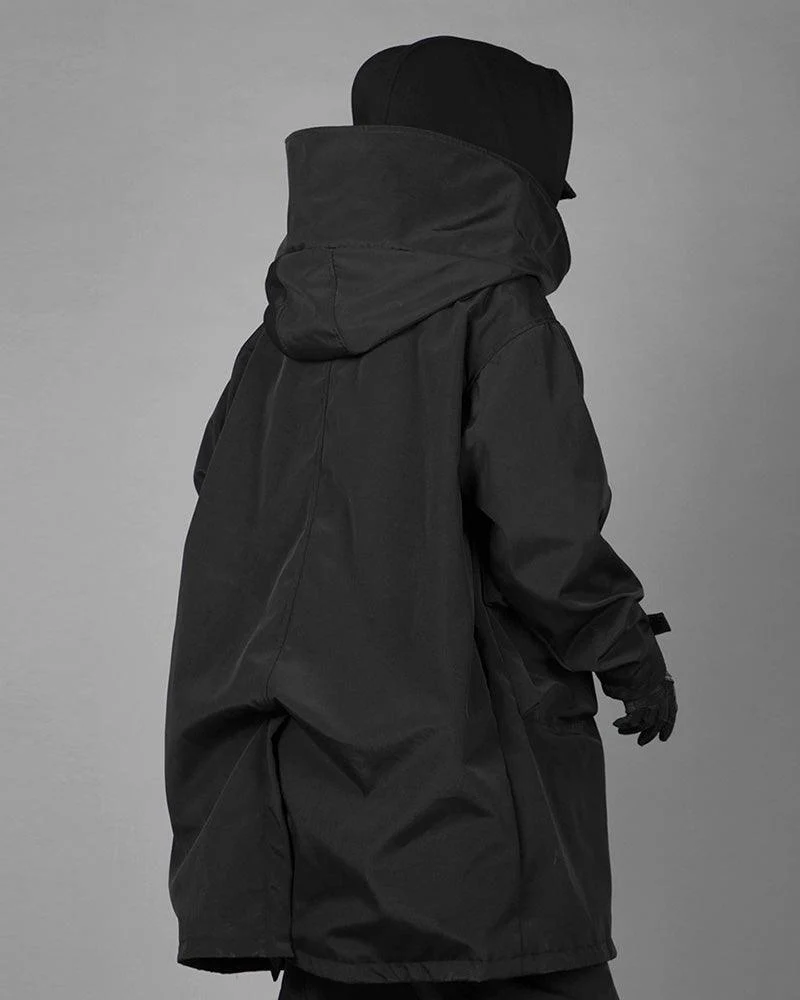 Techwear Fake Two-piece Utility Long Coat - Image 12