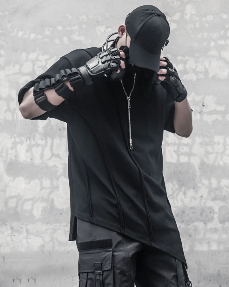 Techwear Functional Geometric Irregular T-Shirt - Image 3