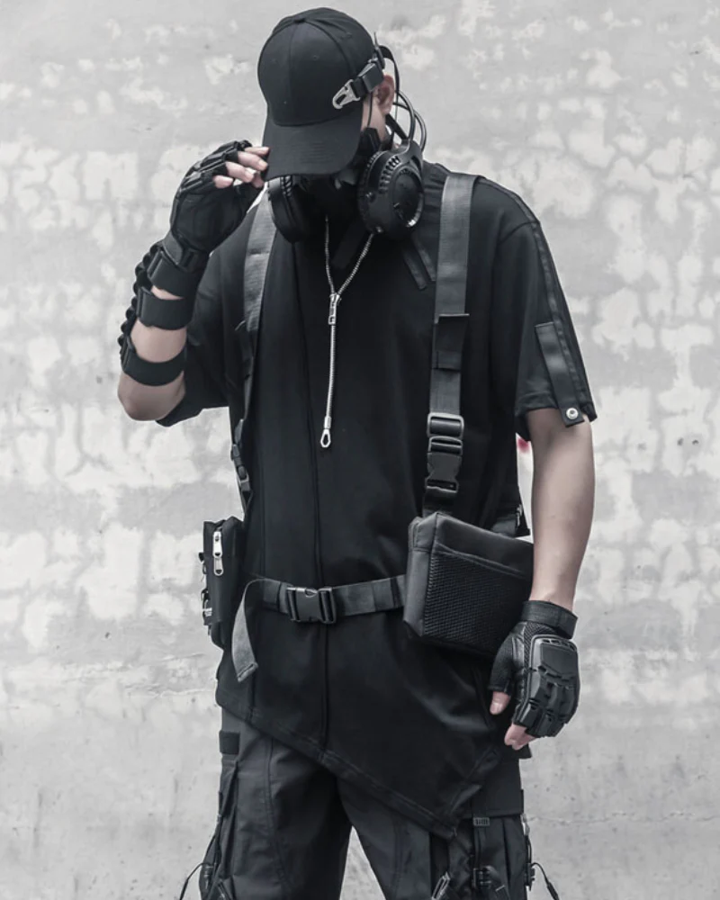 Techwear Functional Geometric Irregular T-Shirt - Image 4