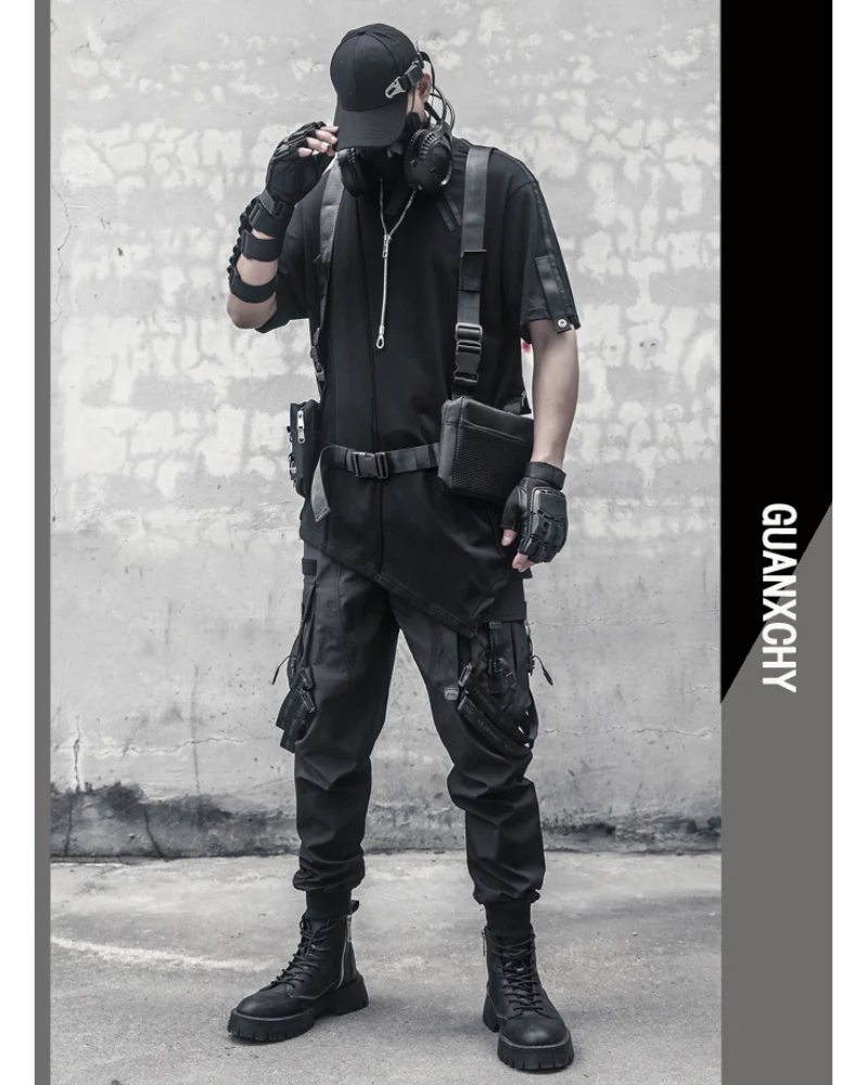 Techwear Functional Geometric Irregular T-Shirt - Image 6