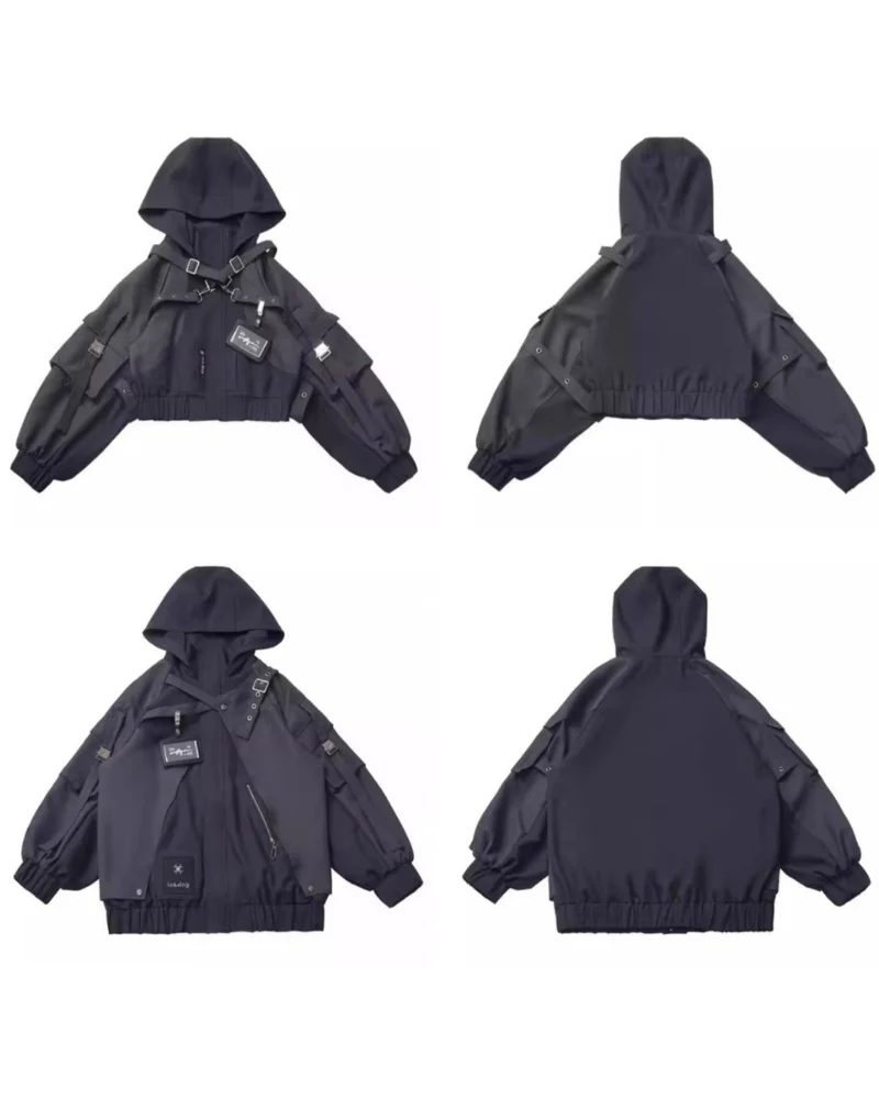 Techwear Girl Jacket And Skirt Cargo Pants Set(Sold Separately) - Image 12