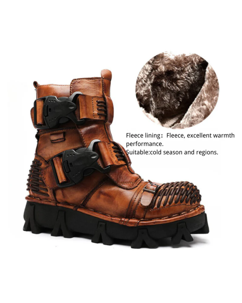 Techwear Harley Unisex Buckle Motorcycle Boots - Image 15