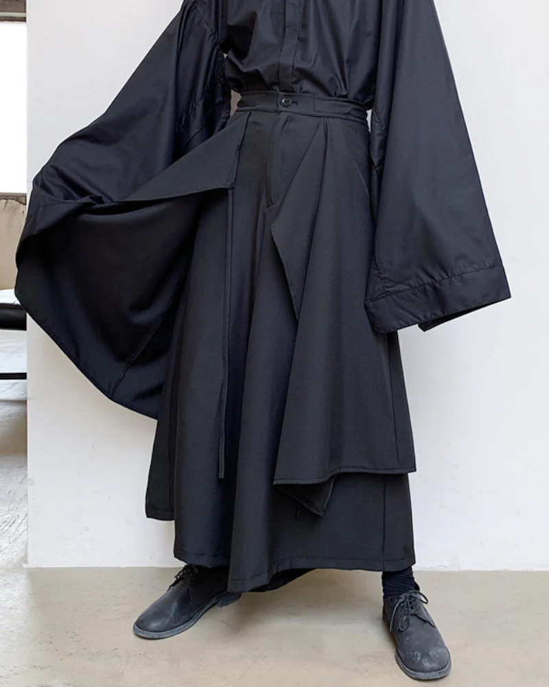 Techwear Layered Custom Hakama Pants - Image 2