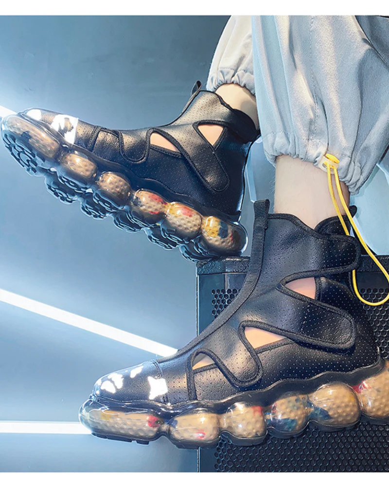 Techwear Hollowed-Out High-Top Sandals Sneakers - Image 8
