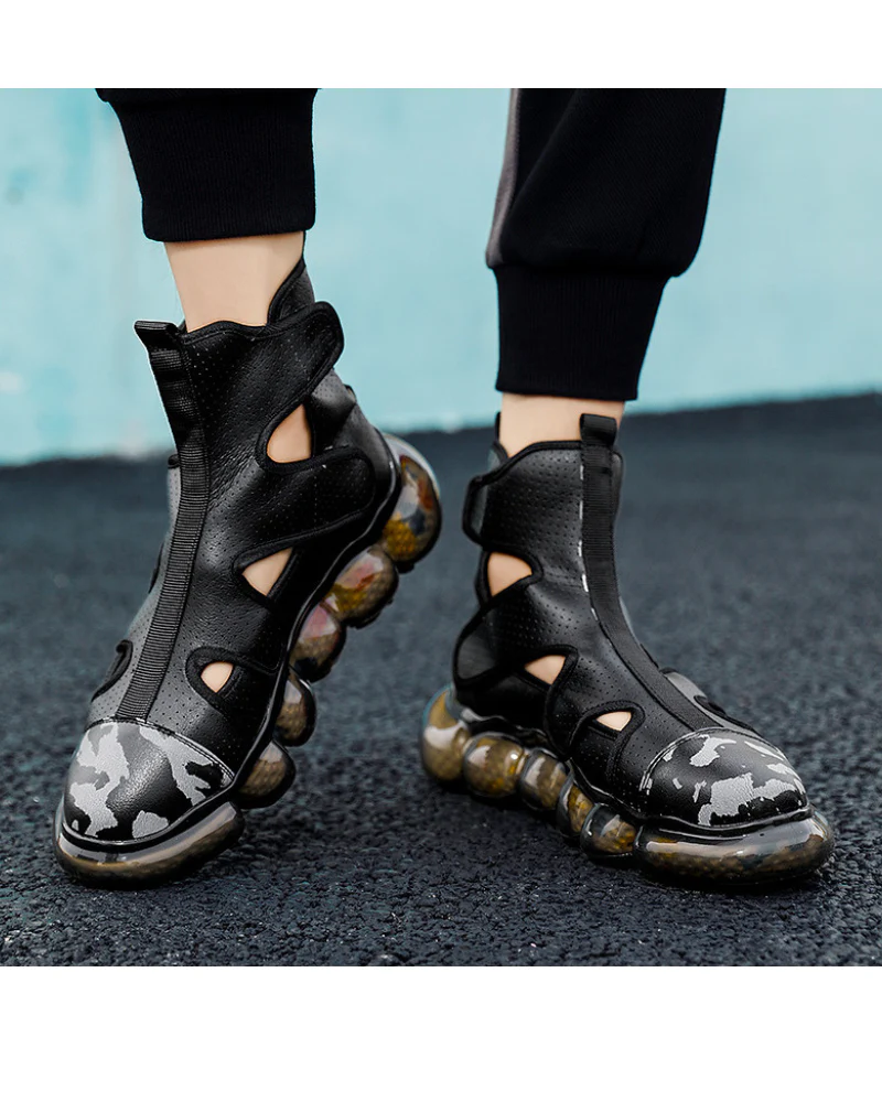 Techwear Hollowed-Out High-Top Sandals Sneakers - Image 9