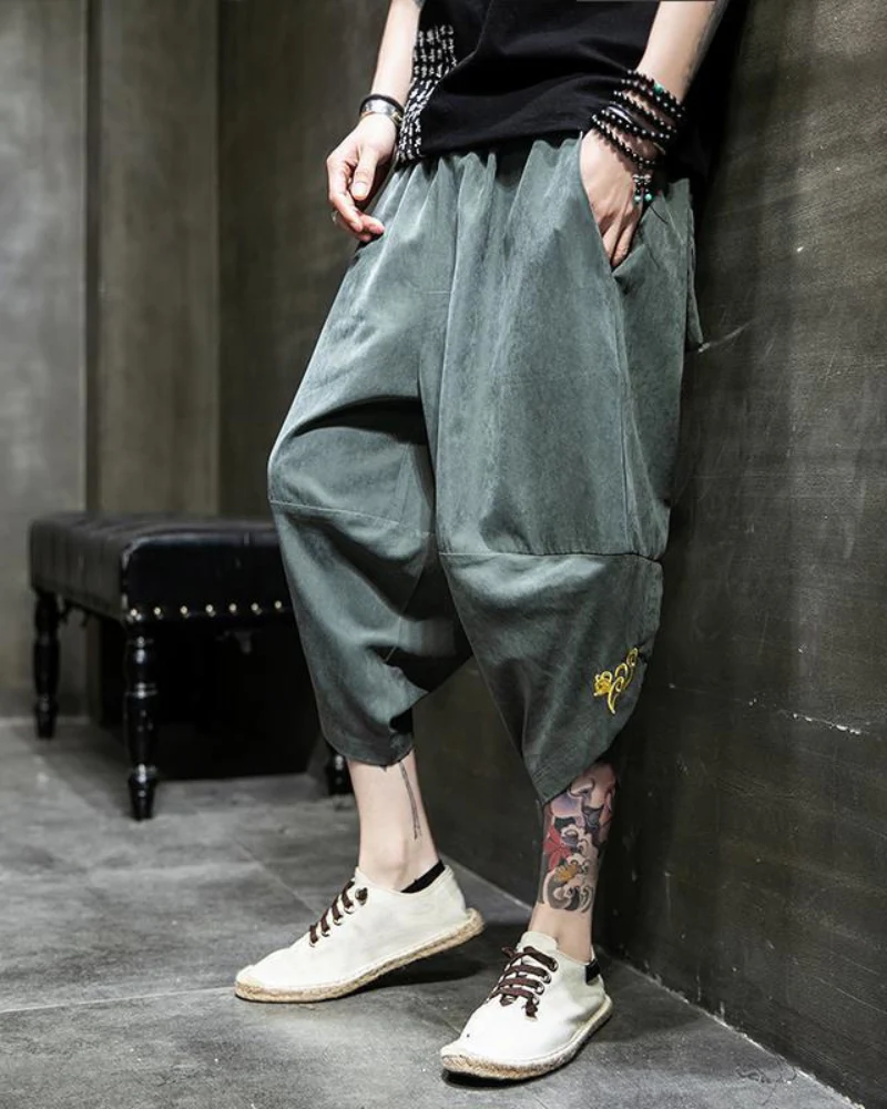 Techwear Japanese Crop Hakama Pants - Image 2