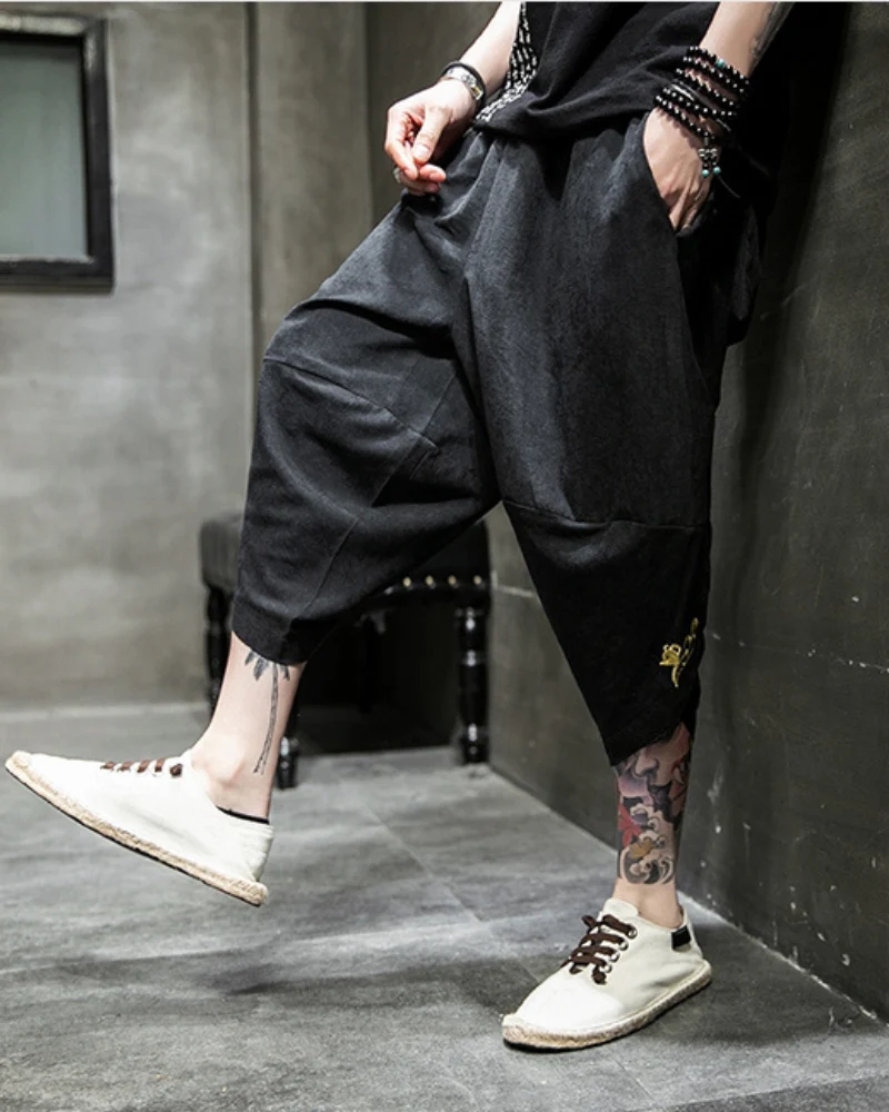 Techwear Japanese Crop Hakama Pants - Image 5