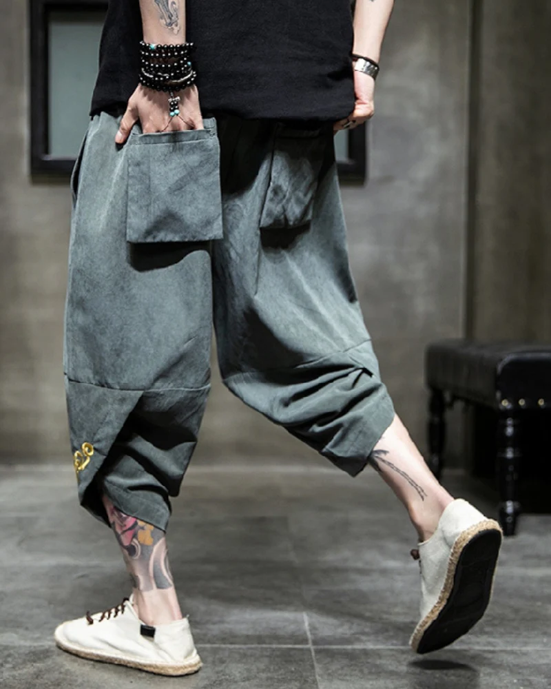 Techwear Japanese Crop Hakama Pants - Image 6