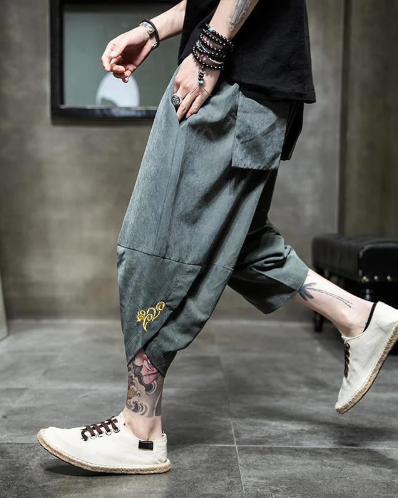 Techwear Japanese Crop Hakama Pants - Image 7