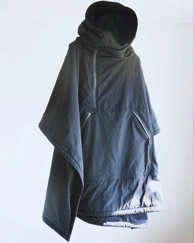 Techwear Loose-Fit Batwing Waterproof Cape Coat - Image 5