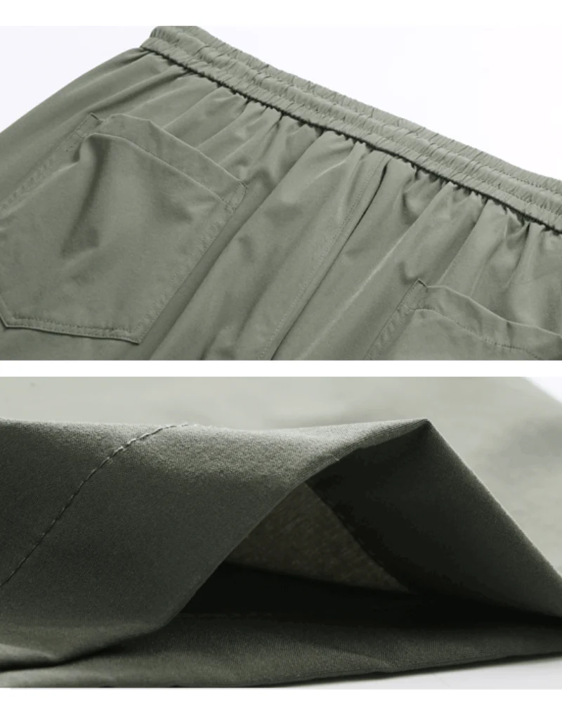 Techwear Men's Summer Ice Silk Cargo Capri Shorts - Image 10