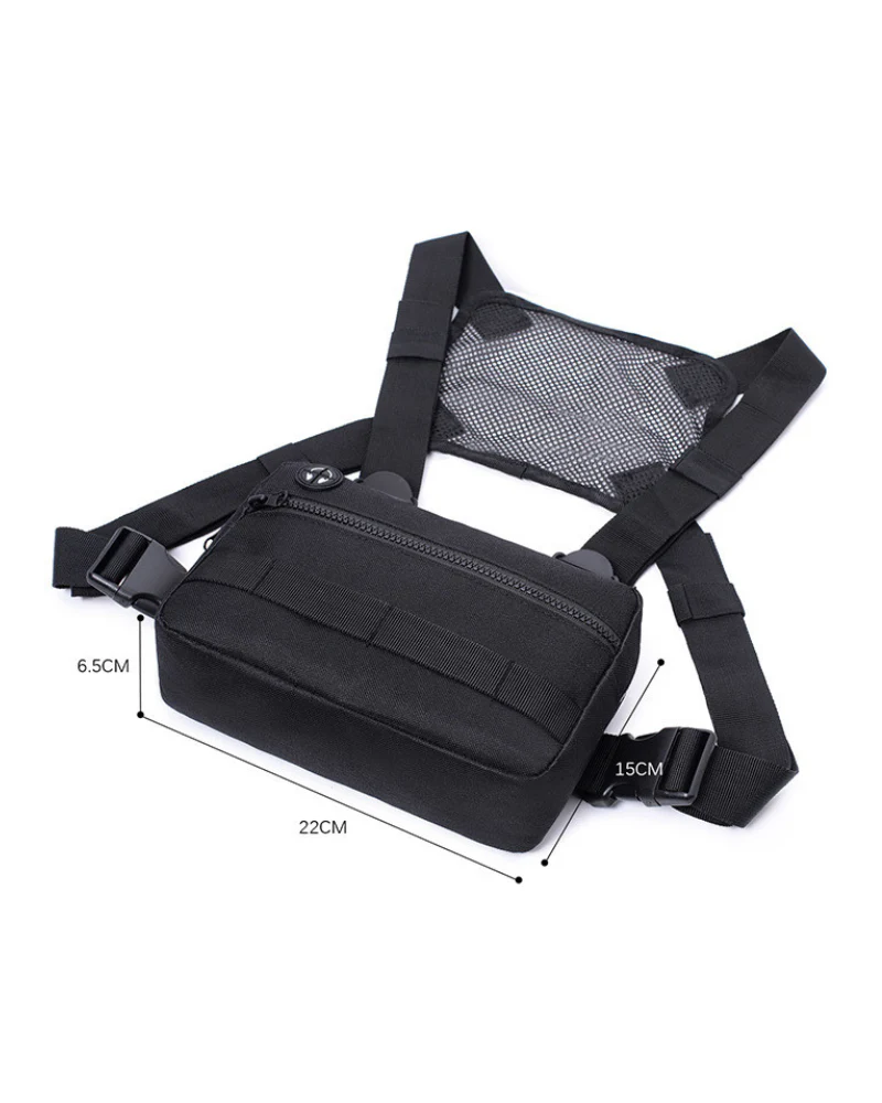 Techwear Mesh Zipper Sports Chest Bag - Image 3