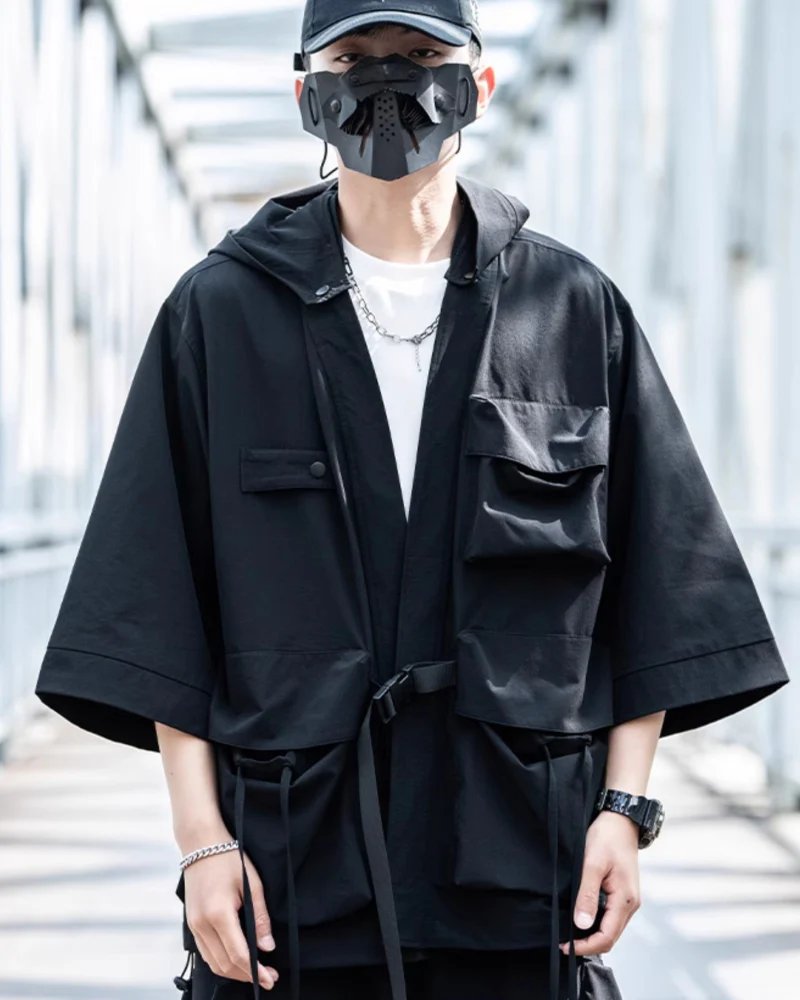 Techwear Ninja Unisex Kimono Hooded Jacket - Image 4