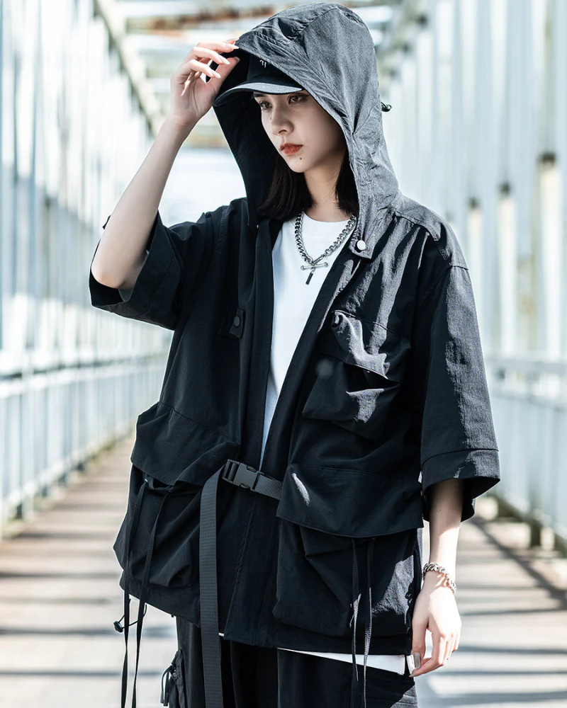 Techwear Ninja Unisex Kimono Hooded Jacket - Image 6