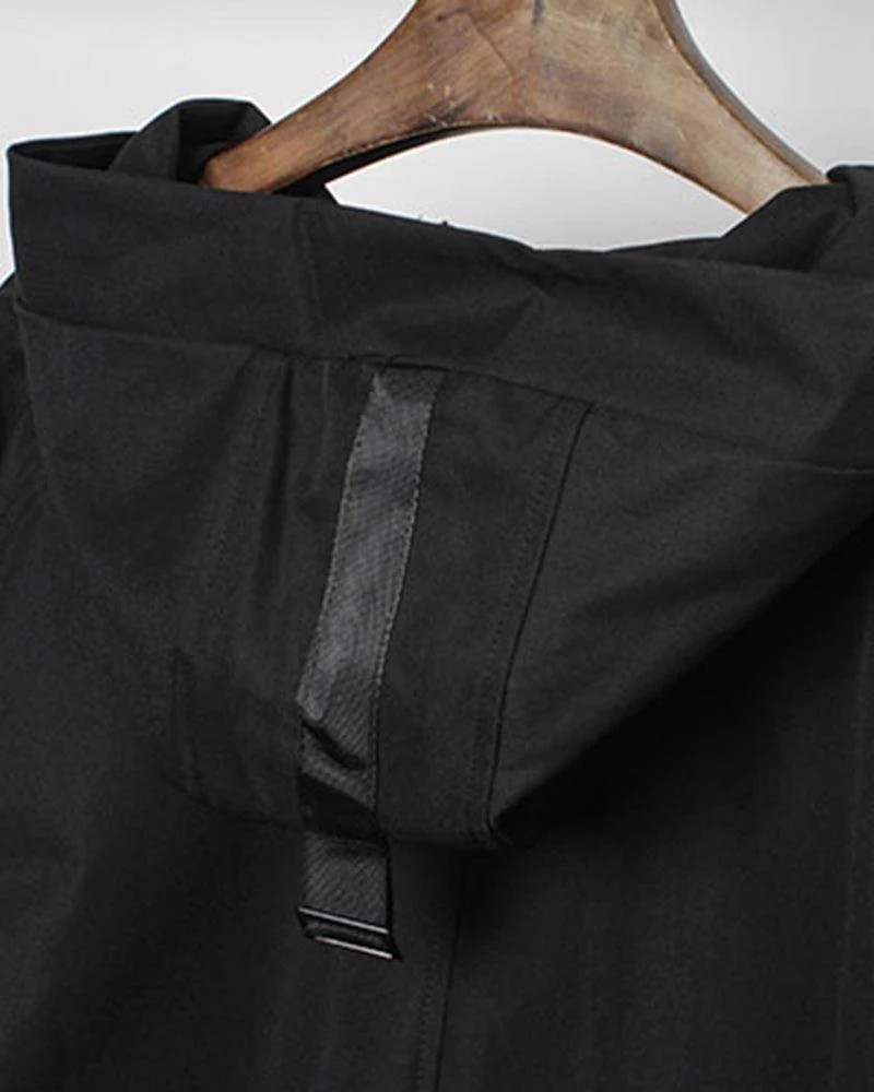 Techwear Outfits Ribbon Hooded Jacket - Image 10