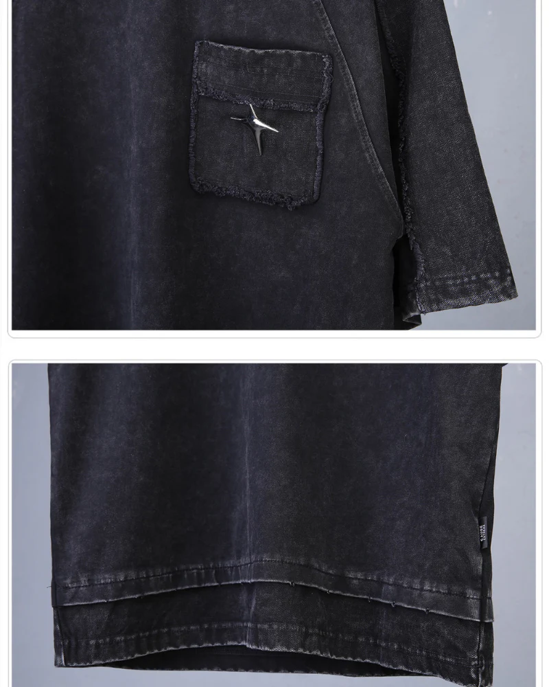 Techwear Oversized Distressed Cotton T-Shirt - Image 10