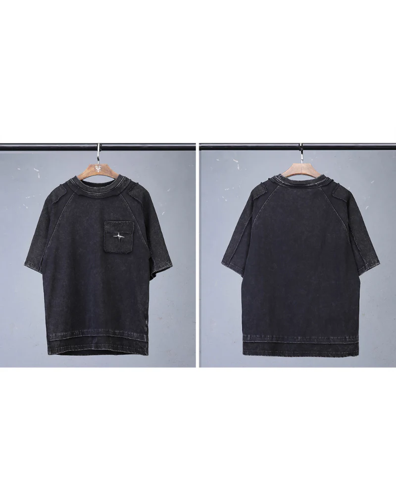 Techwear Oversized Distressed Cotton T-Shirt - Image 8