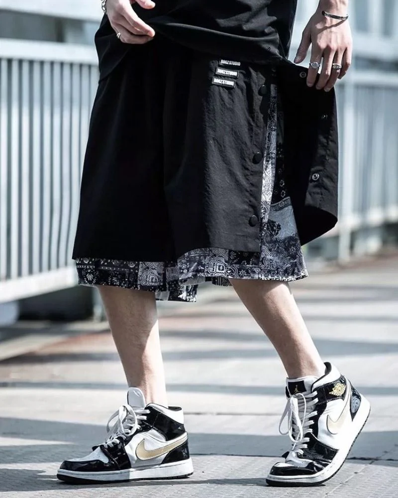 Techwear Patchwork Men Cargo Shorts - Image 4
