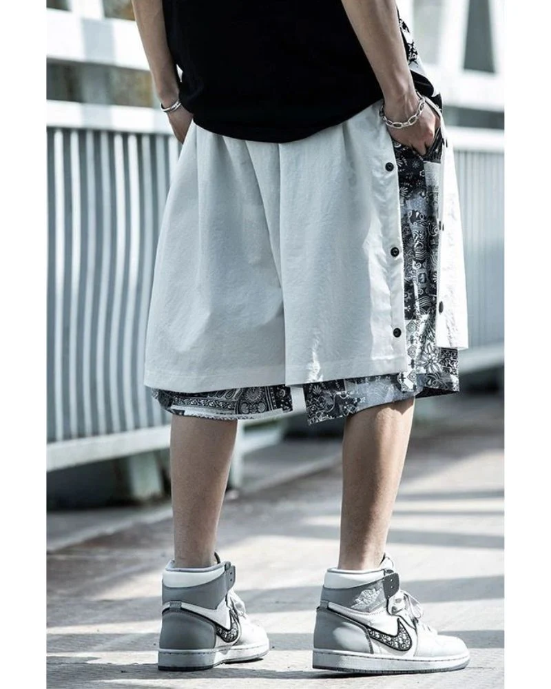 Techwear Patchwork Men Cargo Shorts - Image 7