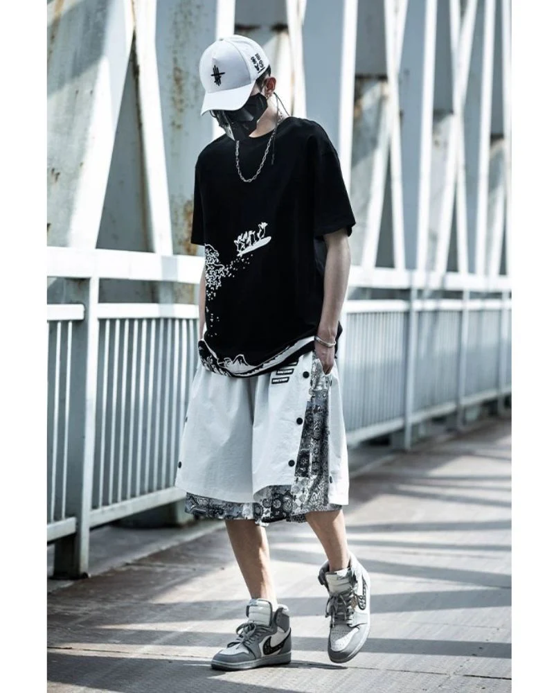 Techwear Patchwork Men Cargo Shorts - Image 8