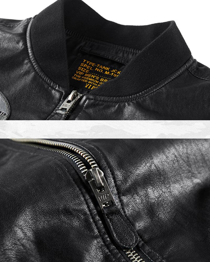 Techwear PU Bomber Jacket - Image 7