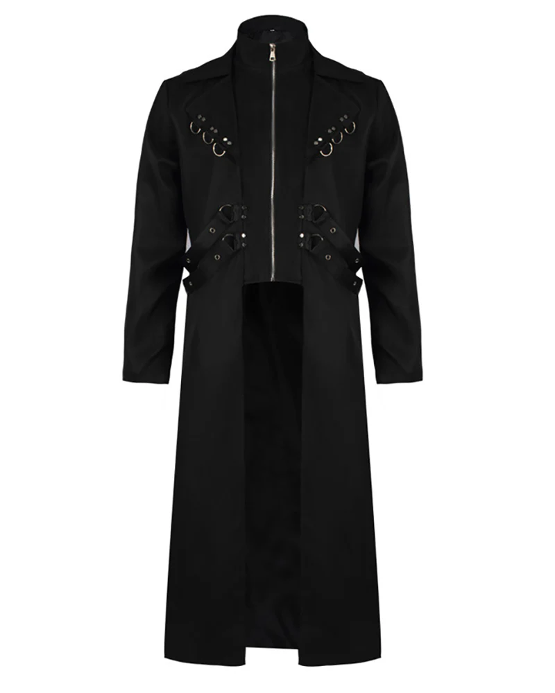 Techwear Punk Ribbons Unisex Long Coat - Image 3