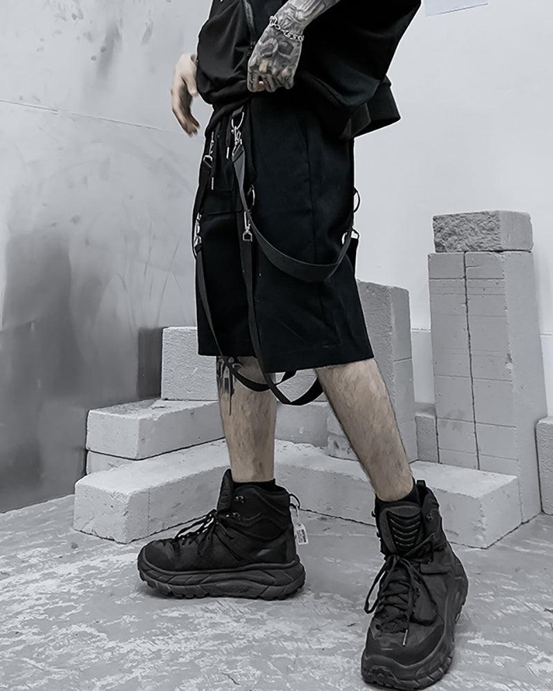 Techwear Ribbon Cargo Shorts - Image 8