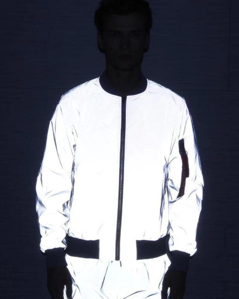 Techwear Silver Reflective Flight Jacket