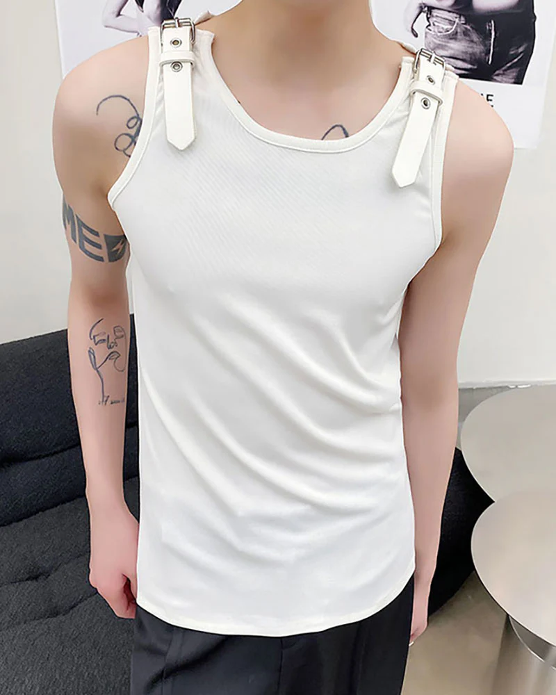 Techwear Sleeveless Strap T-Shirt | Muscle Shirt - Image 8