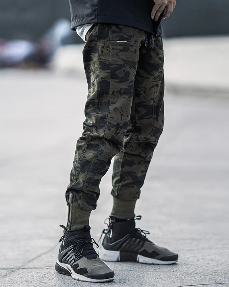 Techwear Slim Camo Cargo Pants - Image 9