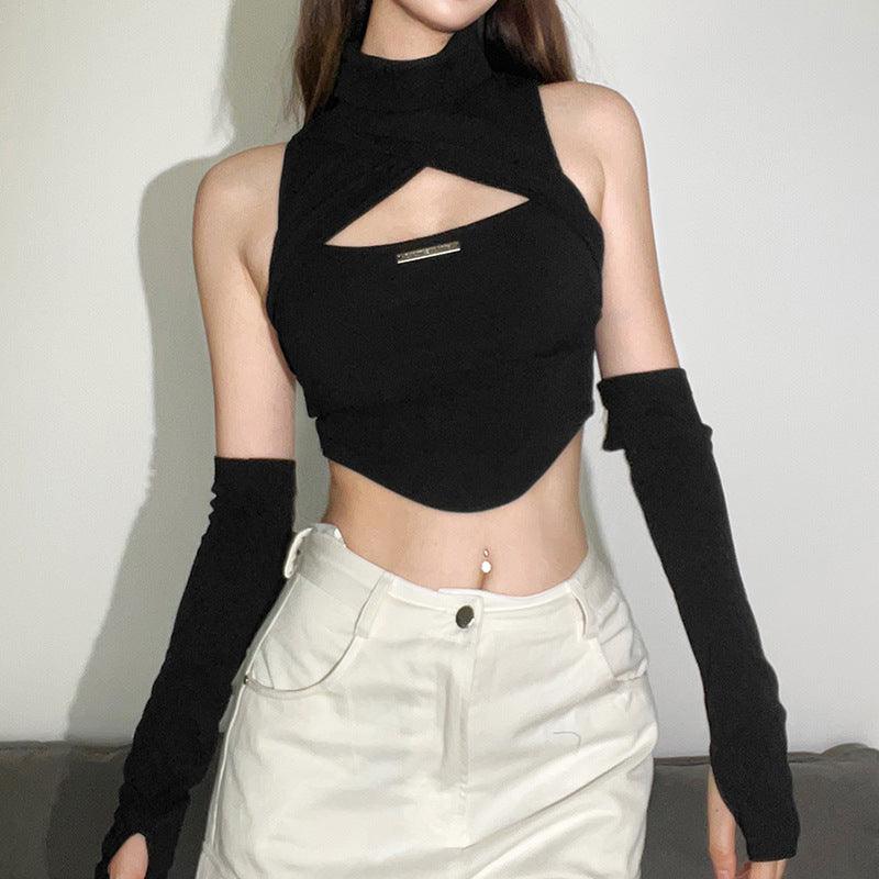 Techwear Turtleneck Cutout Top - Image 4