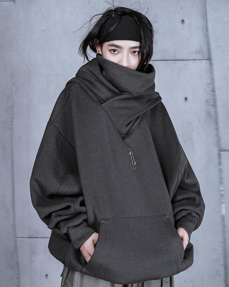 Techwear Unisex Turtleneck Scarf Mask Hoodie - Image 11