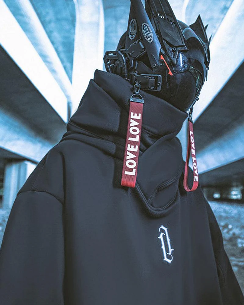 Techwear Unisex Turtleneck Scarf Mask Hoodie - Image 13