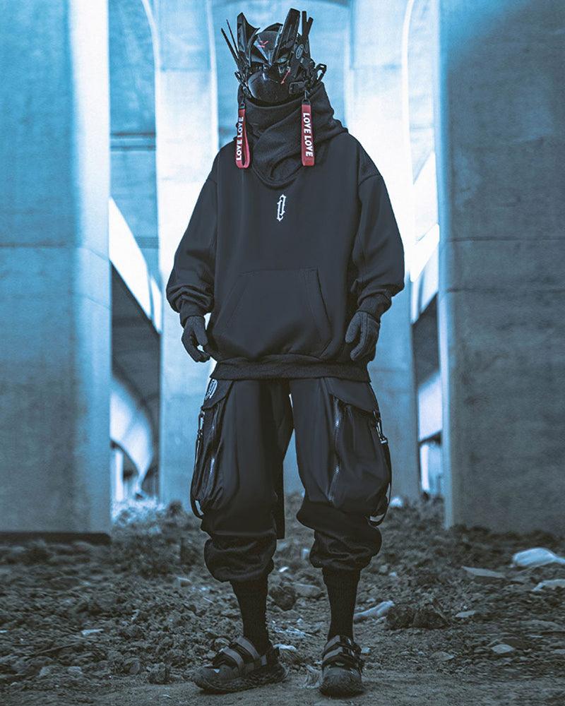 Techwear Unisex Turtleneck Scarf Mask Hoodie - Image 17